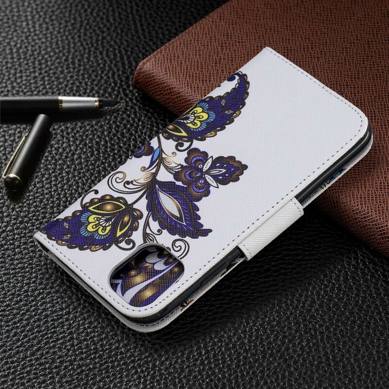 Flip Case Für iPhone 11 Schmetterlinge Tattoo