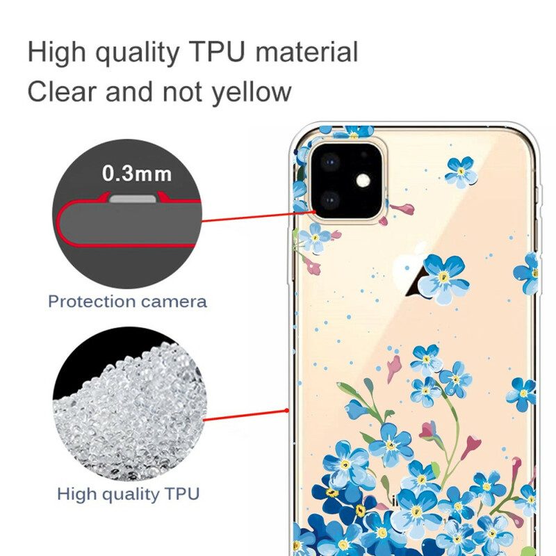 Handyhülle Für iPhone 11 Strauß Blauer Blumen