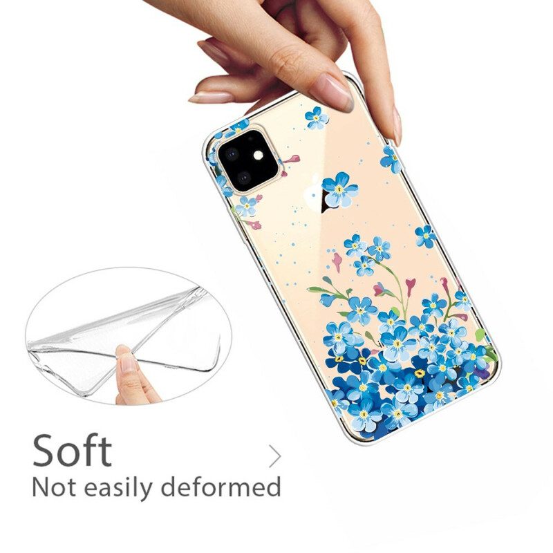 Handyhülle Für iPhone 11 Strauß Blauer Blumen