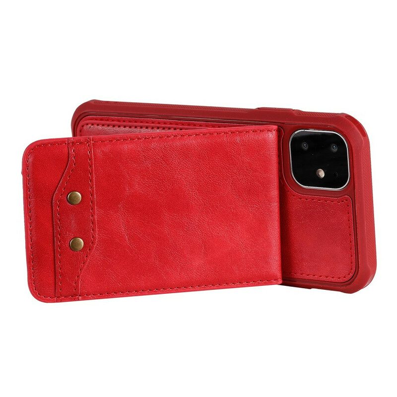 Hülle Für iPhone 11 Flip Case Klappbarer Kartenhalter Mit Umhängeband