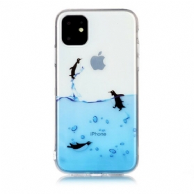 Hülle Für iPhone 11 Nahtloses Pinguin-spiel