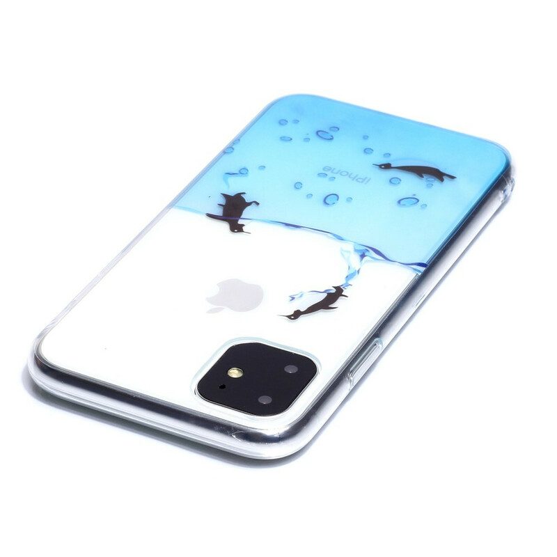 Hülle Für iPhone 11 Nahtloses Pinguin-spiel