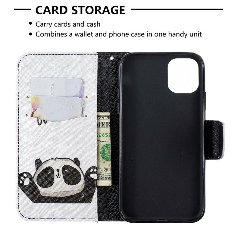 Lederhüllen Für iPhone 11 Hallo Panda