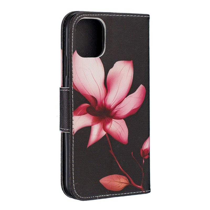 Lederhüllen Für iPhone 11 Pinke Blume