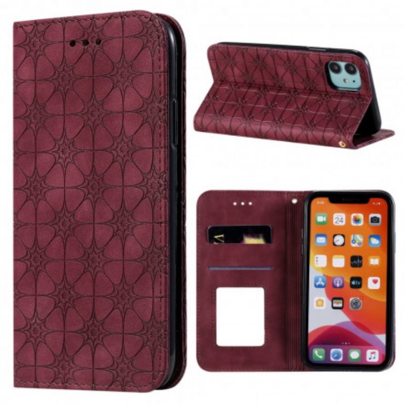 Schutzhülle Für iPhone 11 Flip Case Barocke Blumen