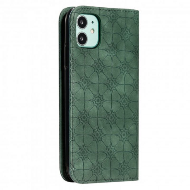 Schutzhülle Für iPhone 11 Flip Case Barocke Blumen