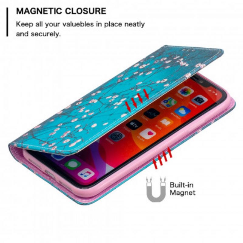 Schutzhülle Für iPhone 11 Flip Case Blühende Zweige