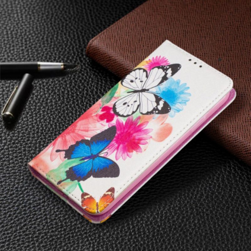 Schutzhülle Für iPhone 11 Flip Case Bunte Schmetterlinge