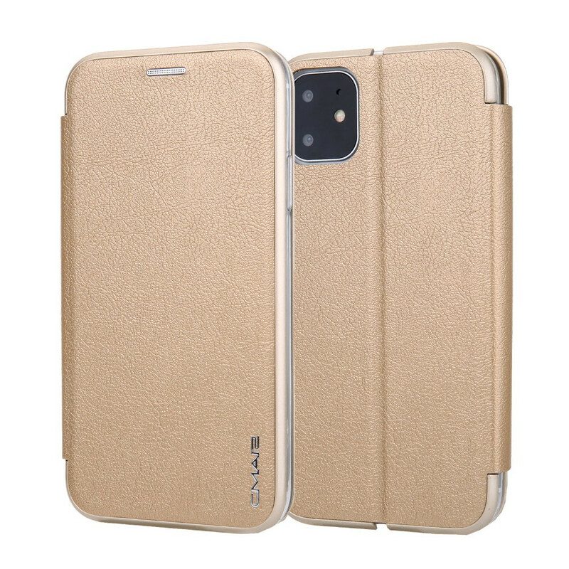 Schutzhülle Für iPhone 11 Flip Case Metallische Kanten Aus Kunstleder