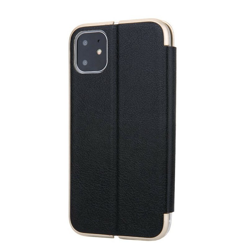 Schutzhülle Für iPhone 11 Flip Case Metallische Kanten Aus Kunstleder