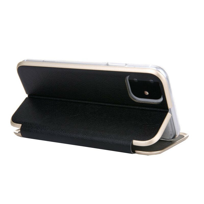 Schutzhülle Für iPhone 11 Flip Case Metallische Kanten Aus Kunstleder