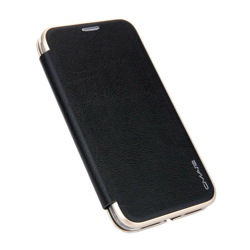 Schutzhülle Für iPhone 11 Flip Case Metallische Kanten Aus Kunstleder