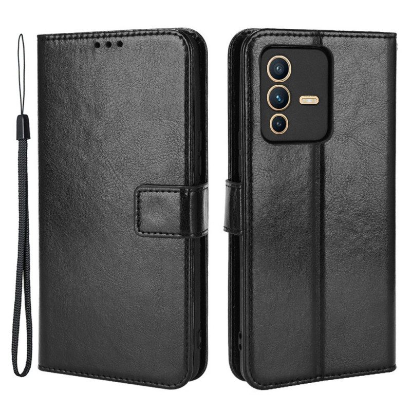 Flip Case Für Vivo V23 5G Auffälliges Kunstleder