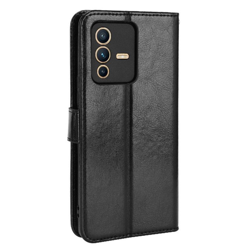 Flip Case Für Vivo V23 5G Auffälliges Kunstleder