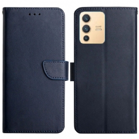 Flip Case Für Vivo V23 5G Echtes Nappaleder