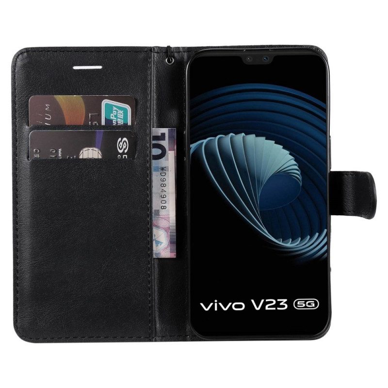 Flip Case Für Vivo V23 5G Mit Kordel Schlicht Mit Riemen