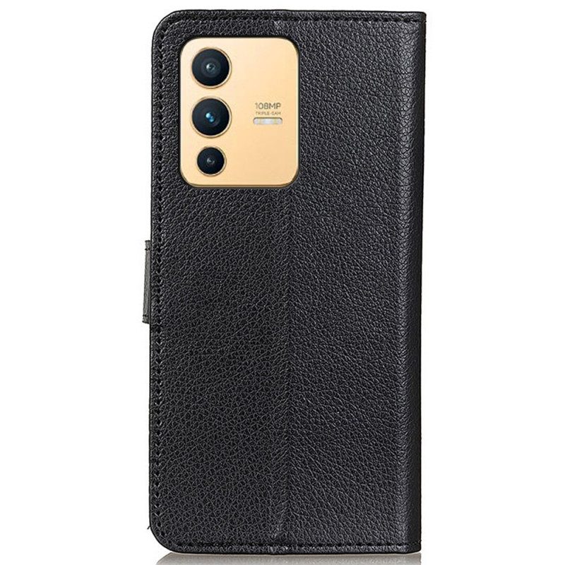 Flip Case Für Vivo V23 5G Traditionelles Kunstleder