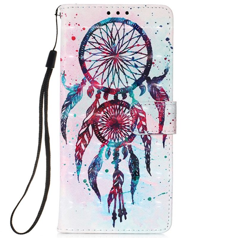 Flip Case Für Samsung Galaxy S22 Ultra 5G Aquarell-traumfänger