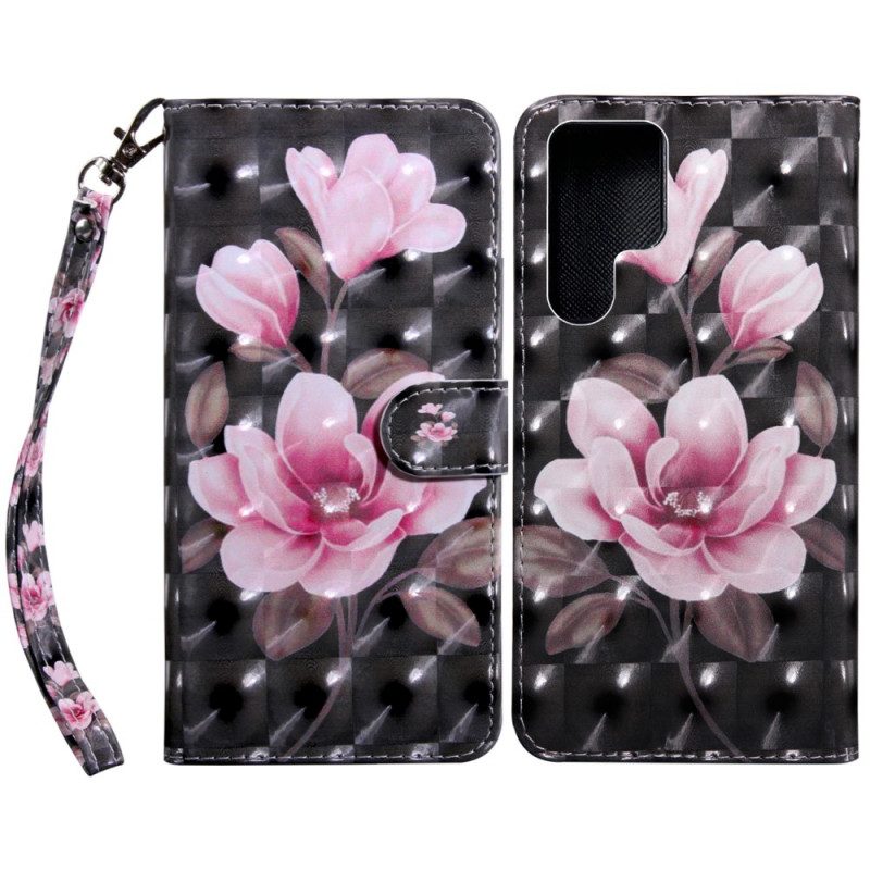 Flip Case Für Samsung Galaxy S22 Ultra 5G Blühende Blumen