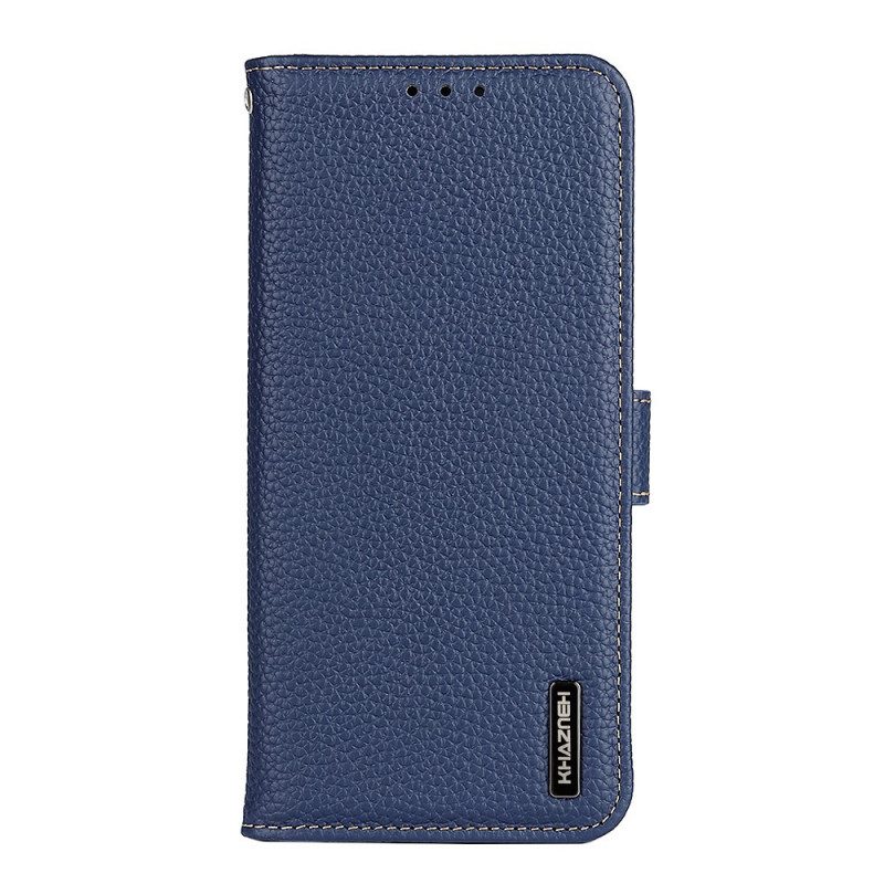 Flip Case Für Samsung Galaxy S22 Ultra 5G Echtes Khazneh-litschi-leder