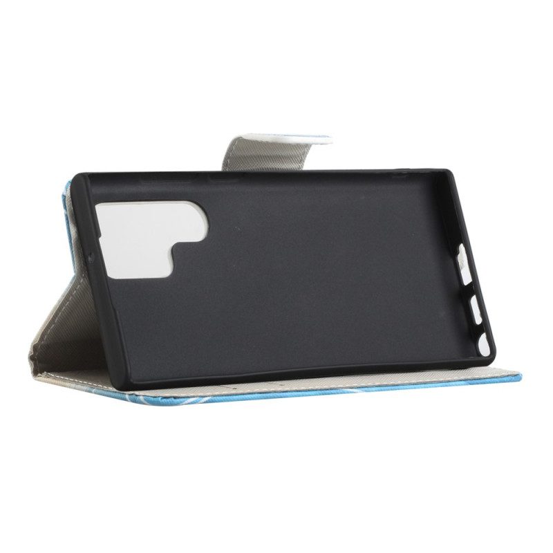 Flip Case Für Samsung Galaxy S22 Ultra 5G Eulen