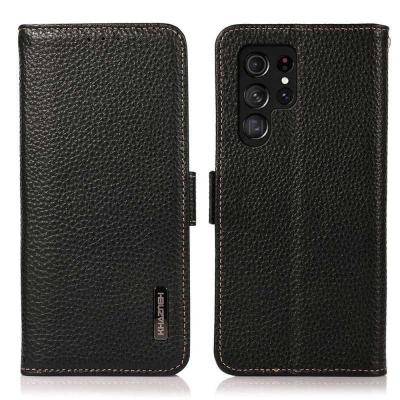 Flip Case Für Samsung Galaxy S22 Ultra 5G Lychee-leder Khazneh Rfid