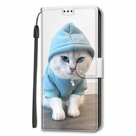 Flip Case Für Samsung Galaxy S22 Ultra 5G Mit Kordel Tanga-katzen-fan