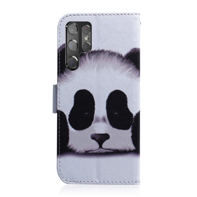 Flip Case Für Samsung Galaxy S22 Ultra 5G Panda-gesicht