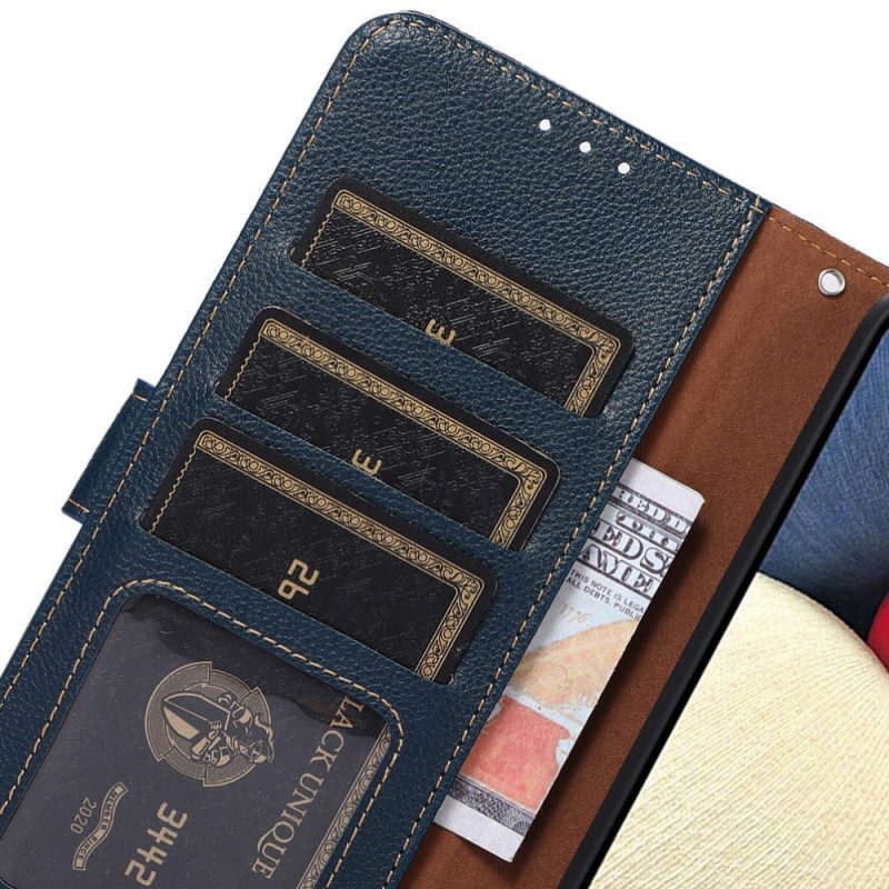 Flip Case Für Samsung Galaxy S22 Ultra 5G Rfid-khazneh Im Litschi-stil