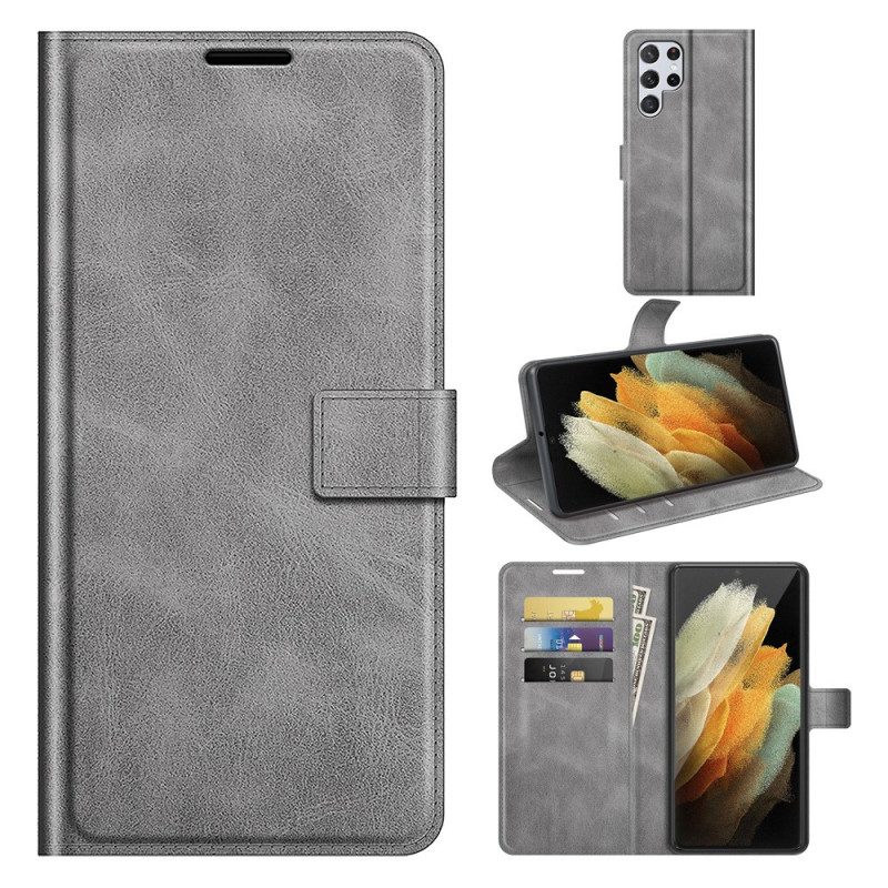 Flip Case Für Samsung Galaxy S22 Ultra 5G Ultra-kunstleder