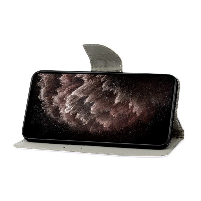 Flip Case Für Samsung Galaxy S22 Ultra 5G Weißer Wolf