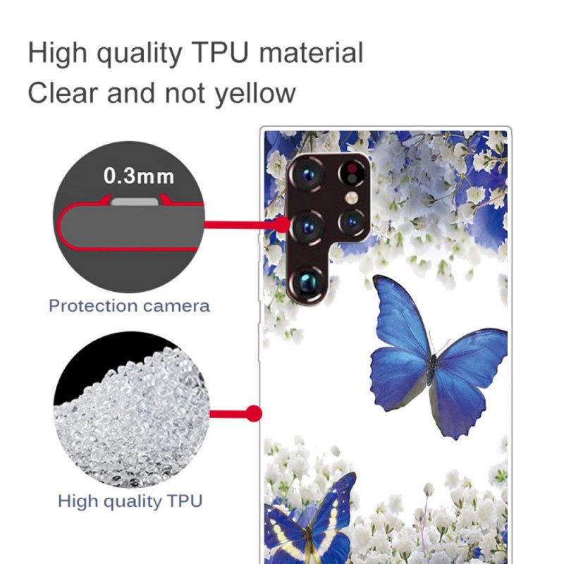 Handyhülle Für Samsung Galaxy S22 Ultra 5G Entwerfen Sie Schmetterlinge