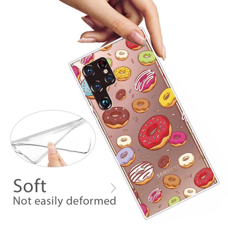 Handyhülle Für Samsung Galaxy S22 Ultra 5G Ich Liebe Donuts