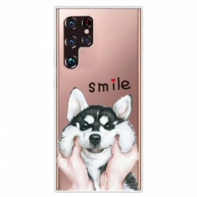 Handyhülle Für Samsung Galaxy S22 Ultra 5G Lächle Hund