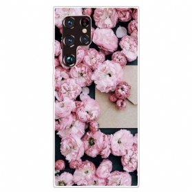 Handyhülle Für Samsung Galaxy S22 Ultra 5G Pinke Blumen