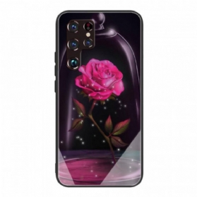 Hülle Für Samsung Galaxy S22 Ultra 5G Magisches Rosa Gehärtetes Glas