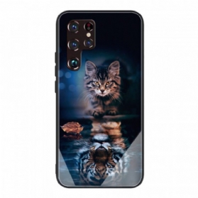 Hülle Für Samsung Galaxy S22 Ultra 5G Mein Tiger Gehärtetes Glas