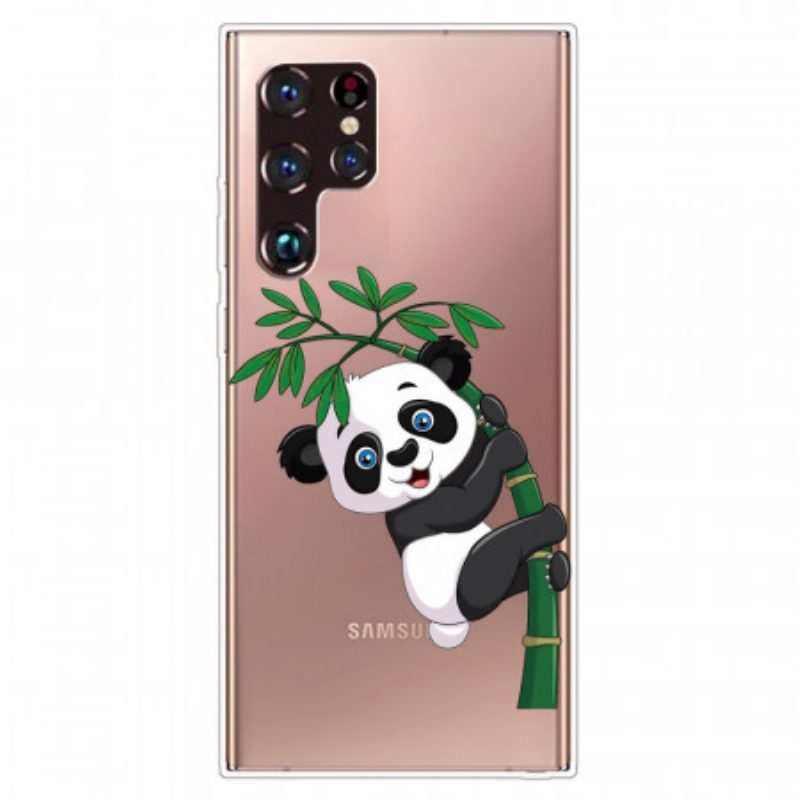 Hülle Für Samsung Galaxy S22 Ultra 5G Panda Auf Bambus