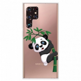 Hülle Für Samsung Galaxy S22 Ultra 5G Panda Auf Bambus