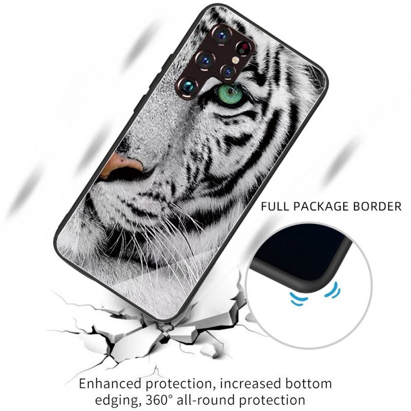 Hülle Für Samsung Galaxy S22 Ultra 5G Tiger-gehärtetes Glas