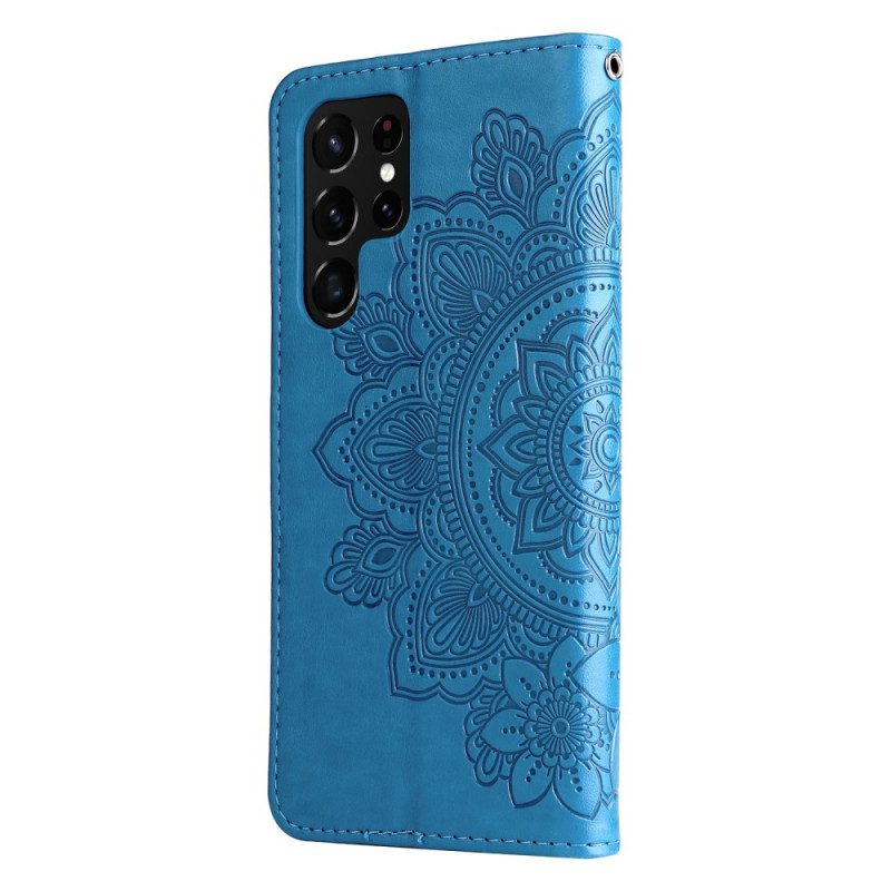 Lederhüllen Für Samsung Galaxy S22 Ultra 5G Blumen-mandala