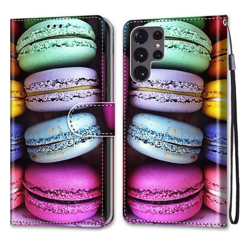 Lederhüllen Für Samsung Galaxy S22 Ultra 5G Macarons