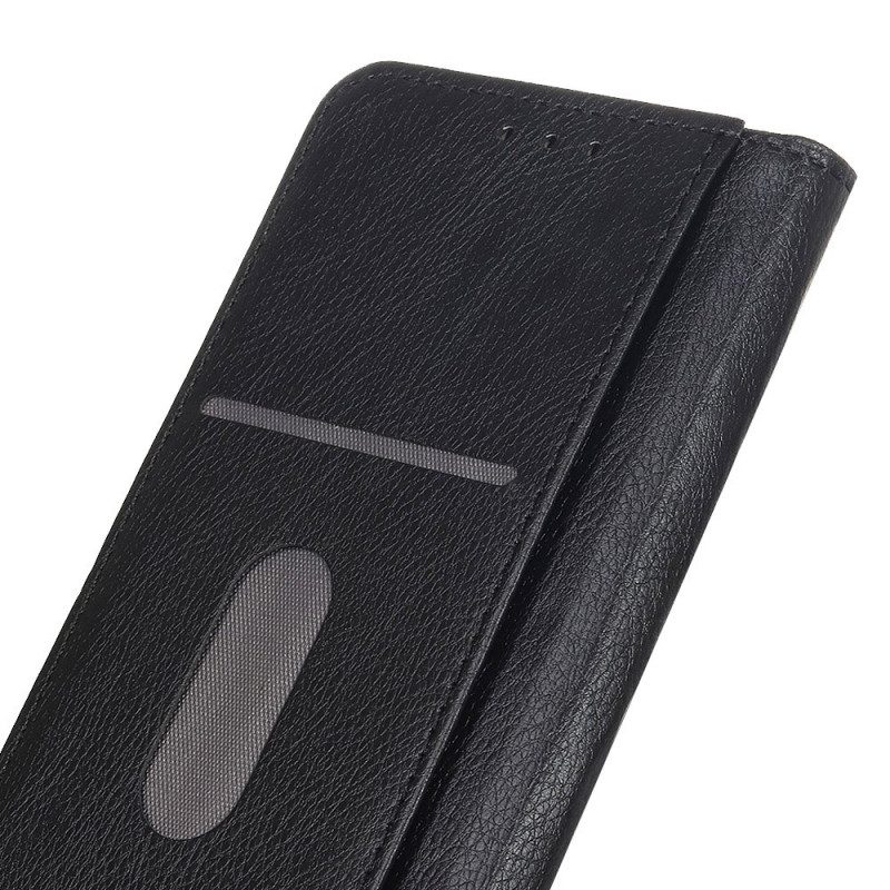 Schutzhülle Für Samsung Galaxy S22 Ultra 5G Flip Case Eleganz Aus Gespaltenem Litschi-leder