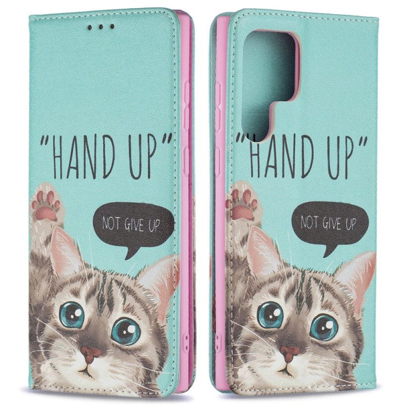 Schutzhülle Für Samsung Galaxy S22 Ultra 5G Flip Case Hand-up