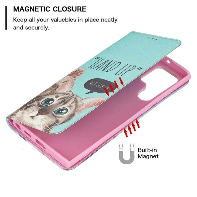 Schutzhülle Für Samsung Galaxy S22 Ultra 5G Flip Case Hand-up