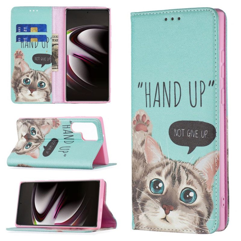 Schutzhülle Für Samsung Galaxy S22 Ultra 5G Flip Case Hand-up