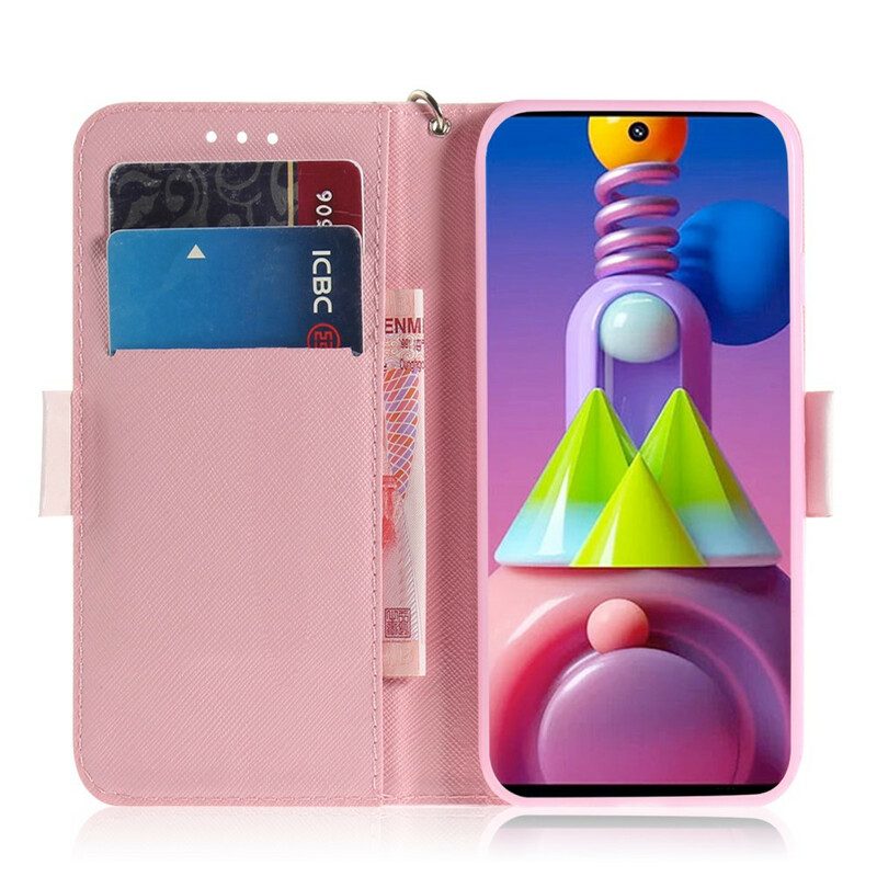 Flip Case Für Samsung Galaxy M51 Mit Kordel Riemchenpumpe