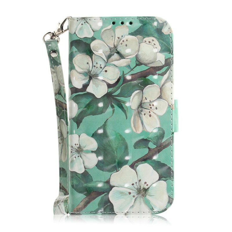 Flip Case Für Samsung Galaxy M51 Mit Kordel Strap Blumenbaum