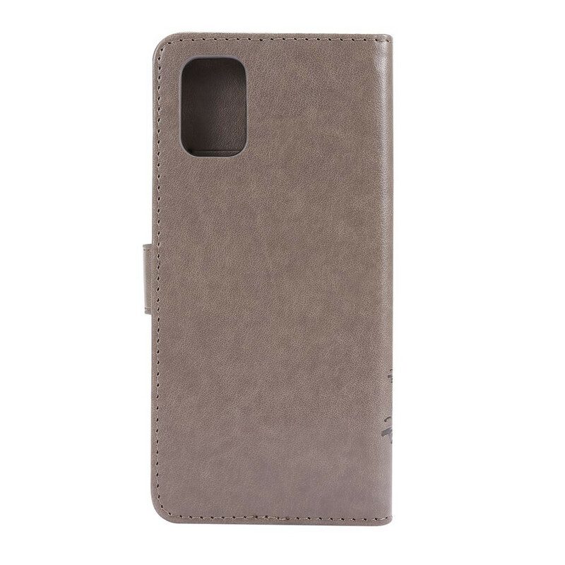 Flip Case Für Samsung Galaxy M51 Mit Kordel Tanga-schmetterlinge Und Blumen