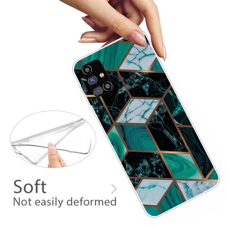 Handyhülle Für Samsung Galaxy M51 Geometrischer Marmor